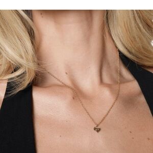 NWT Coach necklace with heart shaped pendant-gold